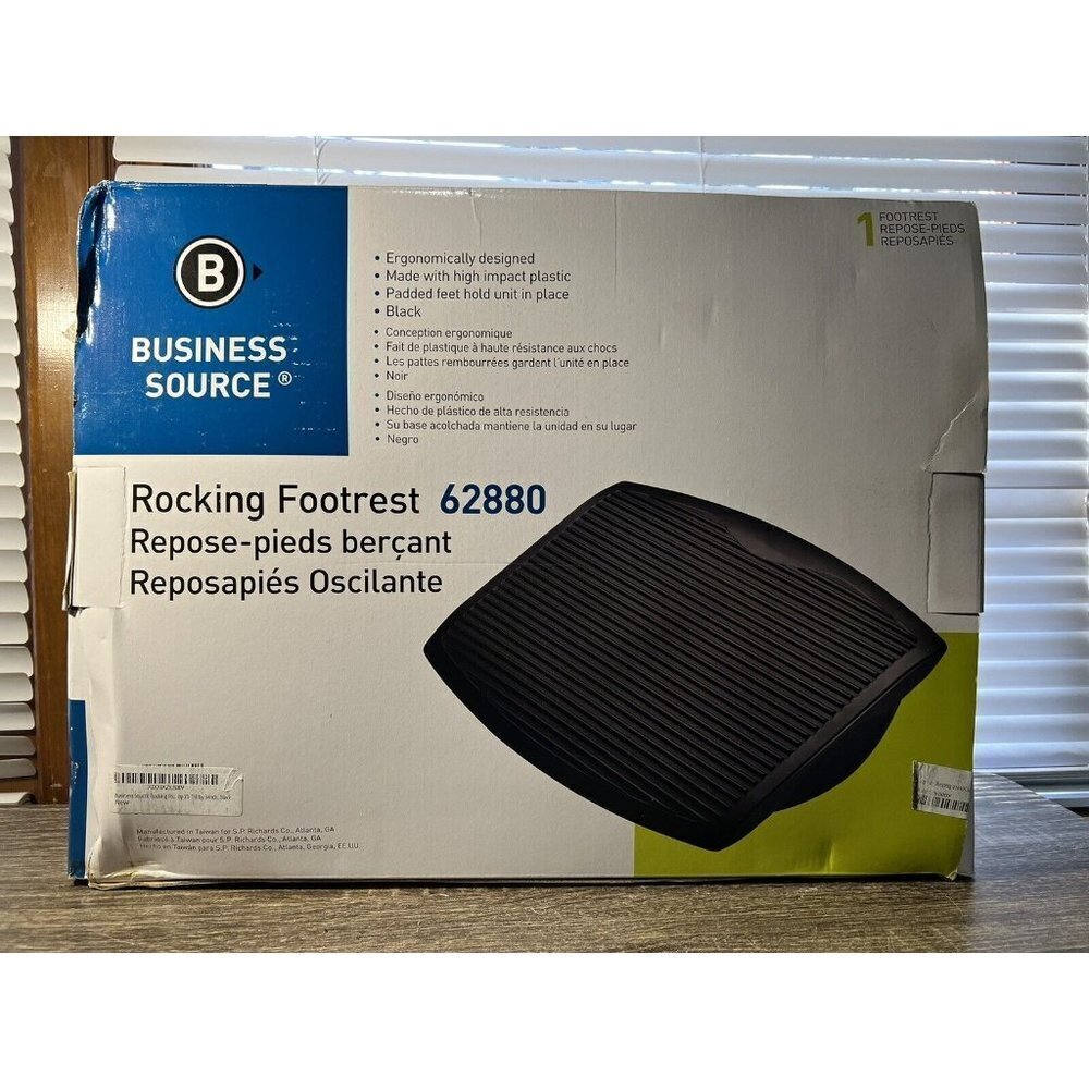 Business Source Rocking Footrest, Ergonomic, 17-3/4"x13-7/8"x3", Blk (LLR62880)